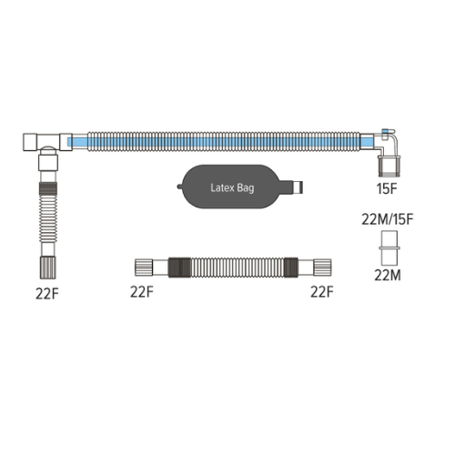 Coaxial Circuits With Extendible Limb, Latex Breathing Bag