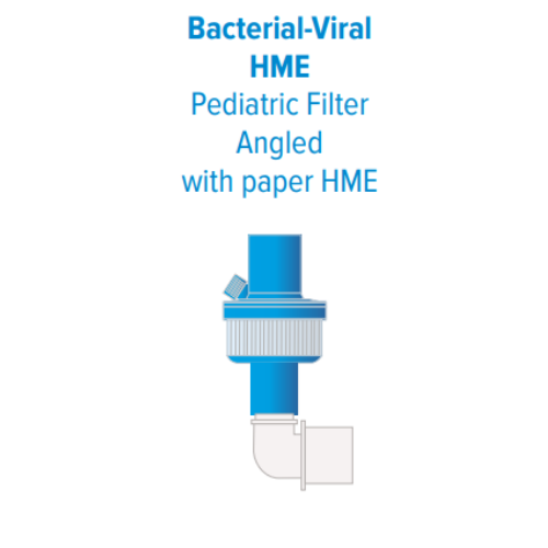 Bacterial-Viral HME Pediatric Filter Angled with paper HME