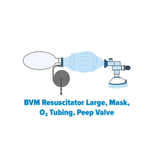 BVM Resuscitator Large Mask, O² Tubing, Peep Valve