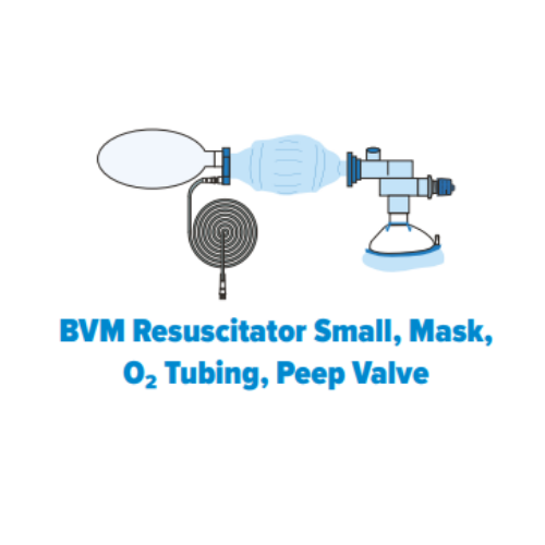 BVM Resuscitator Small, Mask, O² Tubing, Peep Valve
