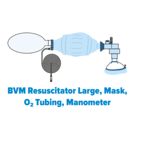 BVM Resuscitator Large, Mask, O² Tubing, Manometer