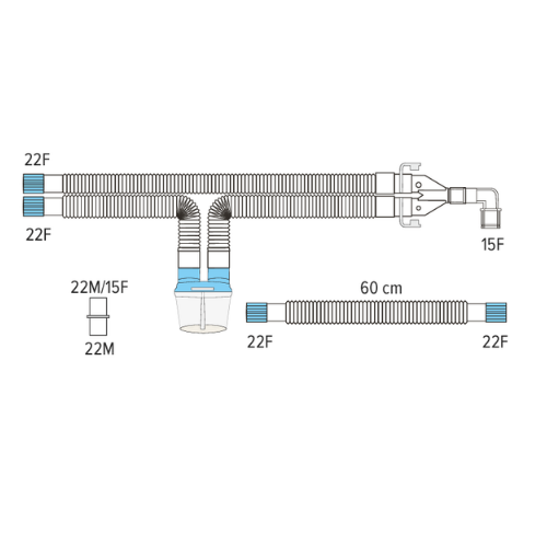 Ventilation Circuits With Limb, Single Water Trap