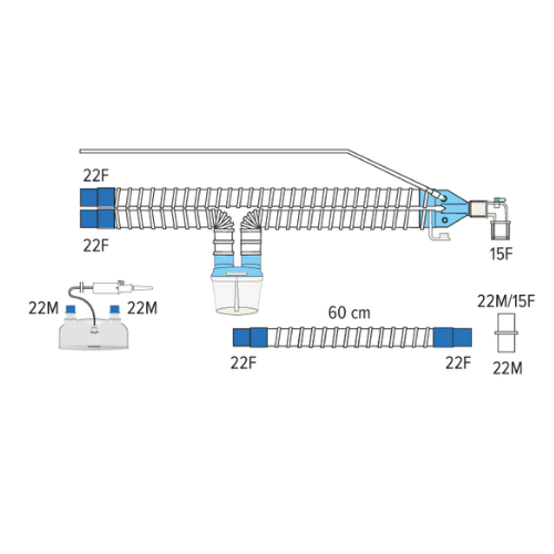 Proximal Pressure Line Circuits With Limb, Humidifier Chamber